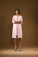 Dahlia Peach-fur Shacket Dress
