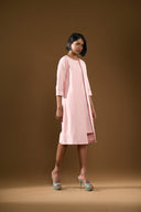 Dahlia Peach-fur Shacket Dress