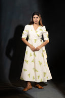 Primrose Beige & Mint Green Wrap Dress