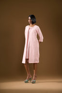 Dahlia Peach-fur Shacket Dress
