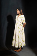 Primrose Beige & Mint Green Wrap Dress