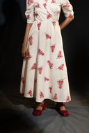 Primrose Beige & Crimson Wrap Dress