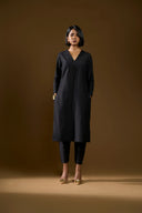 Jasmine Black Silk Kurta Set
