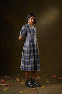 Bluepea Gingham Midi Dress