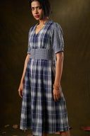 Bluepea Gingham Midi Dress