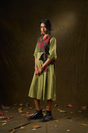 Heather Olive & Plaid Dress