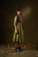 Heather Olive & Plaid Dress