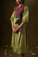 Heather Olive & Plaid Dress