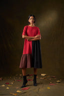 Camellia Tri-Color Panel Dress