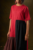 Camellia Tri-Color Panel Dress