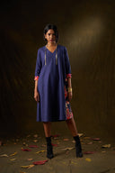 Nigella Navy Floral-Panel Dress