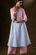 Bellflower Gingham Handloom Kurta Set