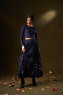 Orchid Navy Grid Skirt & Top Set