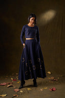 Orchid Navy Grid Skirt & Top Set