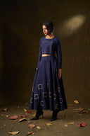 Orchid Navy Grid Skirt & Top Set