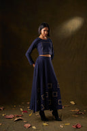 Orchid Navy Grid Skirt & Top Set