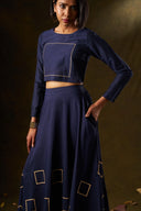 Orchid Navy Grid Skirt & Top Set