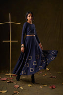 Orchid Navy Grid Skirt & Top Set