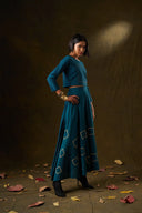 Orchid Teal Grid Skirt & Top Set