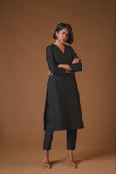 Jasmine Black Silk Kurta Set