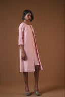 Dahlia Peach-fur Shacket Dress
