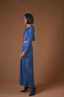 Orchid Blue Grid Skirt & Top Set